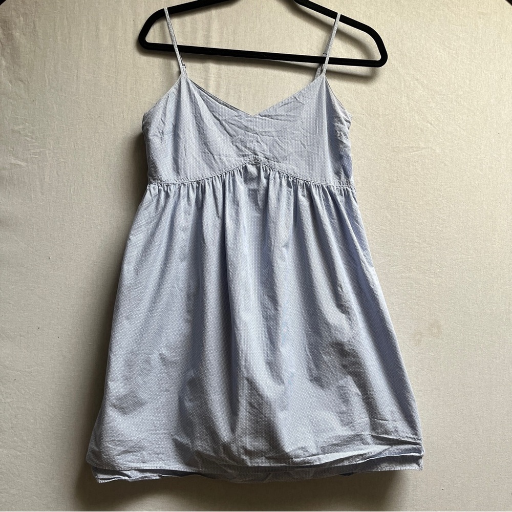 Derek Lam Crosby Light Blue Textured Spaghetti Strap A-Line Mini Sundress Sz 4